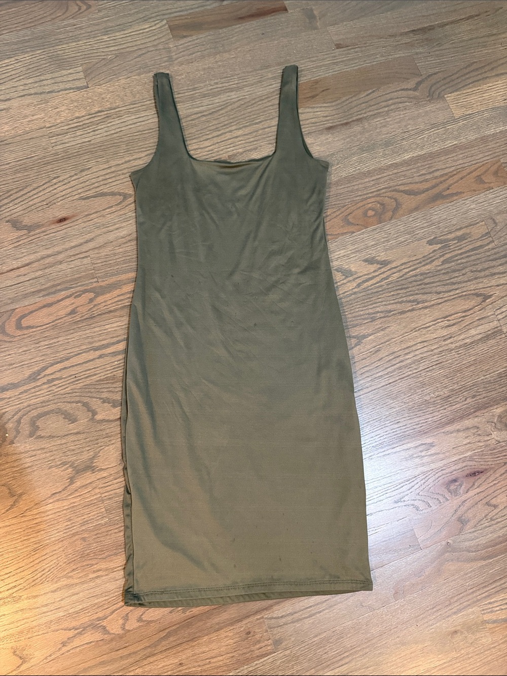 Simple Olive Tank Bodycon Dress